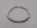 Foto 2: Armband, 925er Sterlingsilber, 20. Jahrhundert, mit diamant- und saphirartigem Zirkoniabesatz