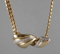 Diamant-Anhänger an Goldkette, 20. Jahrhundert, 585er Gold