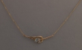 Jugendstil Kette / Collier, 333er Gold, mit Aquamarin und Diamant