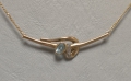 Foto 5: Jugendstil Kette / Collier, 333er Gold, mit Aquamarin und Diamant