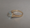 Ring, 20. Jahrhundert, 925er Sterlingsilber vergoldet, mit Aquamarin