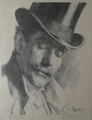 Martin Hönemann (1858-1937): 2 Graphiken - Faksimile-Holzstiche, nach Werken Arthur Kampfs (1864-1950) - Porträt und "Einsegnung der Freiwilligen"