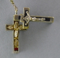 Foto 3: Rosenkranzkette, mit Reliquien im Kreuz, 19. Jahrhundert, Klosterarbeit