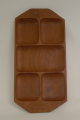 Design Teakholz Tablett mit Schalen, im Stile von Wiener Werkstätte Carl Auböck, Mitte 20. Jahrhundert