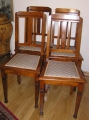 4 x Jugendstil Stühle / Hochlehner, in Buche, Kirschbaum gebeizt