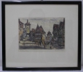 Foto 2: Fr. Gertfitz: Stadt-Ansicht Rothenburg ob der Tauber, signierte und kolorierte Graphik - Radierung, um 1900