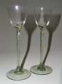 Johann Vincenz Cissarz (1873-1942): 2 x Jugendstil Likörgläser, um 1905/1910, Ausführung Rheinische Glashütten AG Köln-Ehrenfeld