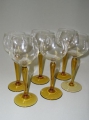 6 x langstielige Jugendstil Wein-Gläser, um 1910