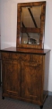 Foto 1: Beistellmöbel / Beistellschrank, mit Spiegel, Biedermeier, in Wurzelnußbaum