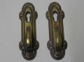 2 x Messing Tür-Beschläge, um 1920