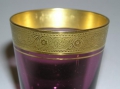 Foto 2: Böhmisches Art Deco Becher-Glas, um 1920, Mündung mit Gold-Fries