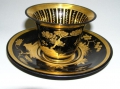 Biedermeier Hyalith-Glas Sammel-Tasse, um 1820/40, Böhmen, Buquoysche Hütte