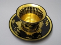 Foto 2: Biedermeier Hyalith-Glas Sammel-Tasse, um 1820/40, Böhmen, Buquoysche Hütte