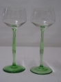 2 x langstielige Jugendstil Wein-Gläser, um 1910, Theresienthal
