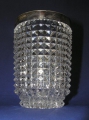 Foto 4: Art Deco Glas Eisbehälter, um 1940, Diamantschliff, Mündungs-Ring Sterling Silber