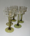 Wilhelm Wagenfeld (1900-1990): 5 x Jugendstil Wein-Gläser