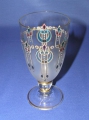 Böhmisches Becher-Glas, um 1900, Moser-Glas, mit Gold-Email-Malerei