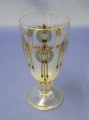 Foto 2: Böhmisches Becher-Glas, um 1900, Moser-Glas, mit Gold-Email-Malerei