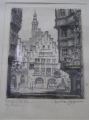 Foto 1: Ernst Zipperer (1888-1982): Frankfurt - Römer und Altstadt, signierte Radierung