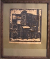 Foto 1: Karl Heinz Meyer (1927-1996): Industriegebäude, Graphik, Holz- / Linoleumschnitt