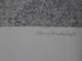 Foto 3: Ernst Lewinger (1931 geboren): Abendlandschaft, kolorierte Graphik, datiert 1980