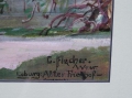 Foto 3: Carl Fischer: Coburg - Alter Friedhof, signiertes Aquarell, um 1910, Weimar