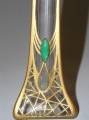 Foto 2: Jugendstil Glas Vase, um 1910, Messing-Einfassung
