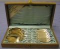 Foto 1: Hugo Leven (1874-1956): 6 x Jugendstil Kaffeelöffel, Bremer Lilie - Dekor, 800er Silber, von 1900, Ausführung Koch & Bergfeld (Bremen)