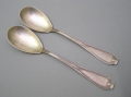 Foto 1: 2 x Jugendstil Vorlegelöffel, 800er Silber