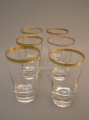 6 Becher-Gläser, um 1900, Lauenstein, mit Gold-Kante