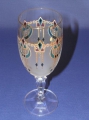 Böhmisches Kelch-Glas, um 1900, Moser-Glas, mit Gold-Email-Malerei