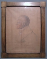 Biedermeier Graphik: Stein-Druck, mit Rötel-Technik und Silberstift: Porträt Carl August