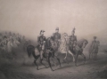 Foto 2: Graphik - Stich: König Wilhelm I. von Württemberg mit Kaiser Alexander II. und Napoleon III. zu Cannstadt 1857, 19. Jahrhundert