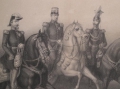 Foto 3: Graphik - Stich: König Wilhelm I. von Württemberg mit Kaiser Alexander II. und Napoleon III. zu Cannstadt 1857, 19. Jahrhundert