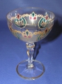 Böhmisches Kelch-Glas, um 1900, Moser-Glas, mit Gold-Email-Malerei