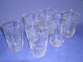 6 x Becher-Gläser, um 1900, mit geschliffenem Weintrauben-Dekor