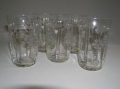 5 x Becher-Glas, um 1900, mit geschliffenem Weintrauben-Dekor