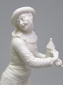 Foto 2: nach Franz Anton Bustelli (1723-1763): Harlekin / Pierrot, Commedia dell´arte, Porzellan Figur, Originalmodell von 1759/60, Erstausformung Nymphenburg um 1770, gemarkt Rimpu München 1968