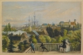 Henry Winkles: Hafen- und Stadt-Ansicht Stettin, colorierter Biedermeier Stich, Vorlage gezeichnet von Bernhard Peters (1817-1866)