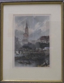 Foto 1: Stecher Arthur Willmore (1814-1888) & Maler Birket Foster (1825-1899): Straßburg - am Fischmarkt, kolorierter Biedermeier Stich, England