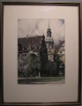 Foto 2: Rudolf Veit (1892-1979): Schloß-Ansicht Dresden, signierte kolorierte Graphik - Farbradierung, datiert 1927 Dresden