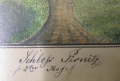 Foto 4: Kolorierte Biedermeier Zeichnungen-Serie: Schloß Pirnitz, Monogramm FR, 1863