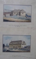 Foto 1: Kolorierte Biedermeier Zeichnungen-Serie: Schrottmühle Steinitz, 1860, Monogramm FR, mit handschriftlichen Erläuterungen