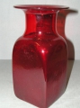 Rote Glas Vase, um 1900, Abriß-Glas