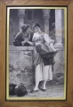 nach Eugène de Blaas (1843-1931): "The Proposal" ("Der Hochzeits-Antrag"), Druck-Graphik nach Gemälde, von 1885