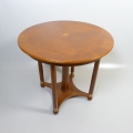 Runder Jugendstil Salon-Tisch, um 1910, helle Eiche