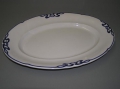 Foto 1: Josef Maria Olbrich (1867-1908): große Jugendstil Keramik Platte, gemarkt Villeroy & Boch Dresden Saxony, 1918-1935, Modell Pommern, Dekor Blaue Olga, Entwurf 1901