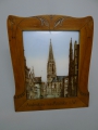 Gerahmtes Jugendstil Glas-Bild: Münster - spätgotische Stadtpfarrkirche "St. Lamberti"