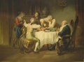 Kunst-Druck: Gesellschaft bei Mahl, S. Czeiger Wien