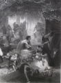 Foto 3: Amédée Varin (1818-1883) & Eugène Varin (1831-1911): Ein Vorabend zur Hochzeit, Graphik nach Gemälde von Anton Dieffenbach (1831-1914)